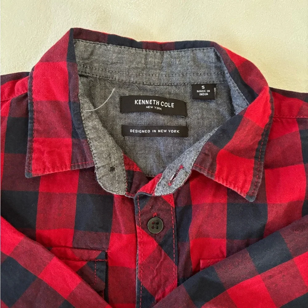 Kenneth‎ Cole Red/Black Plaid Shirt Boys 5